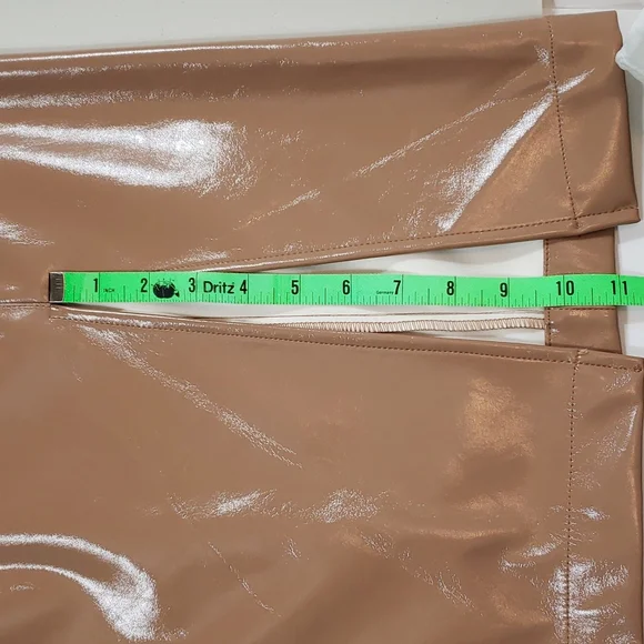 NEW CARA SANTANA X APT 9 Faux Leather Pencil Skirt front slit size 12 - Picture 6 of 8